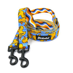 Hundeleine Ducky Duck Psiakrew, Breite 2,5 cm, Karabiner 6 cm schwarz