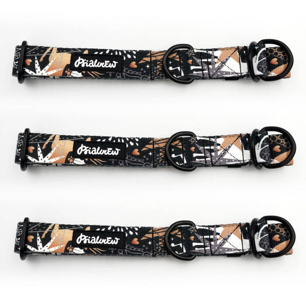 Half-choke collar Deer Calls, 2.5 cm wide, medium and big dogs, black extras