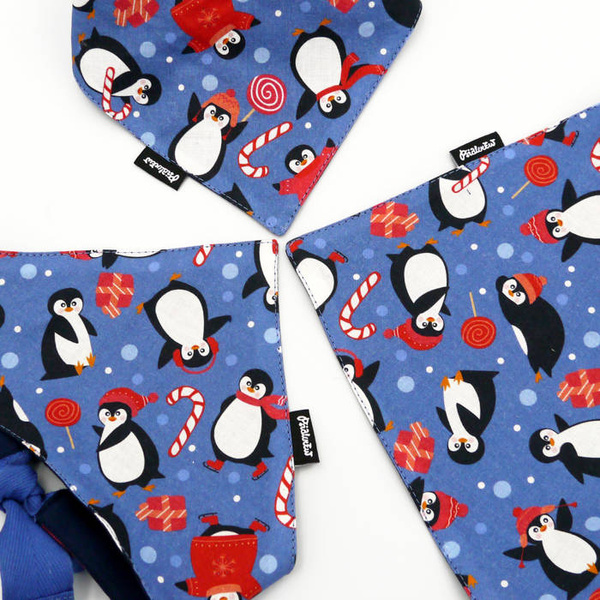 Dog Bandana Penguin Winter Psiakrew handkerchief style to tie around your pet’s neck