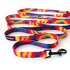 Dog Leash Tie Dye width 2 cm wide, black snap hook 7 cm