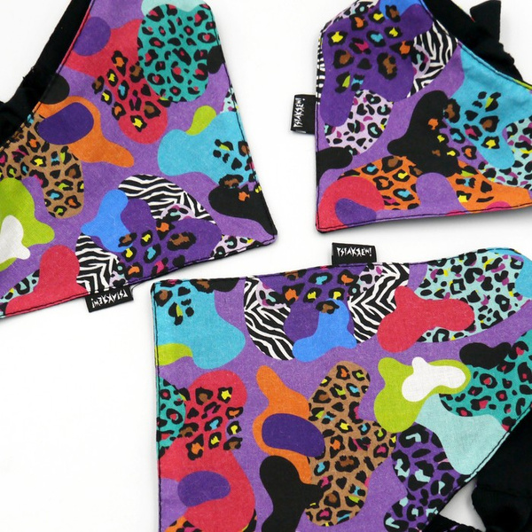 Premium Dog Bandana Crazy Leopard handkerchief style to tie around your pet’s neck