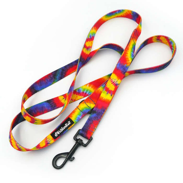 Dog Leash Tie Dye width 2 cm 0.78 ", black extras