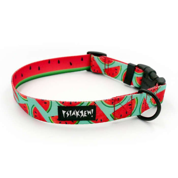 Dog Collar Psiakrew Watermelon 2.5 cm 1" wide, black extras