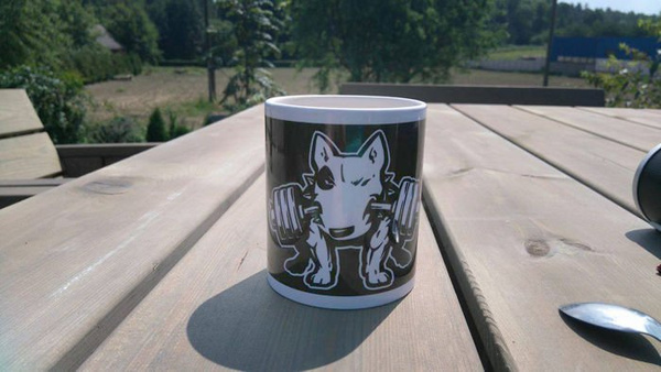 Kubek Pies z bulterierem Fitness Bull Terrier