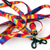 Dog Leash Tie Dye width 2 cm wide, black snap hook 7 cm