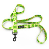 City-Laufleine für einen Hund- Green Frogs, Breite 2,5 cm, schwarzer Karabiner 6cm