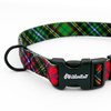 Obroża dla Psa Regulowana w szkocką kratę Tartan Psiakrew, szer. 2 cm, mały pies, okucia czarne
