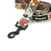 Dog Leash Forest Treasures width 2.5 cm, 1"  wide, black snap hook 6 cm