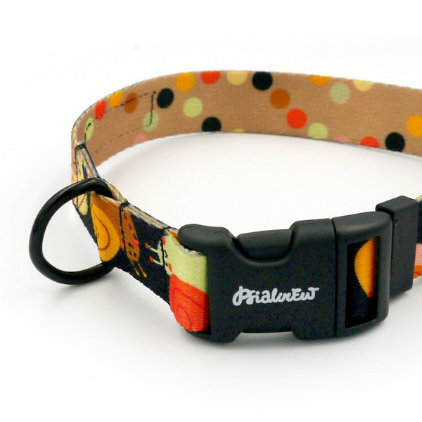 Dog Collar Snail Family Psiakrew 2.5 cm 1"  wide, black fittings