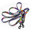 Long Dog Leash Crazy Leopard width 2 cm (0.78")  wide, , black snap hook