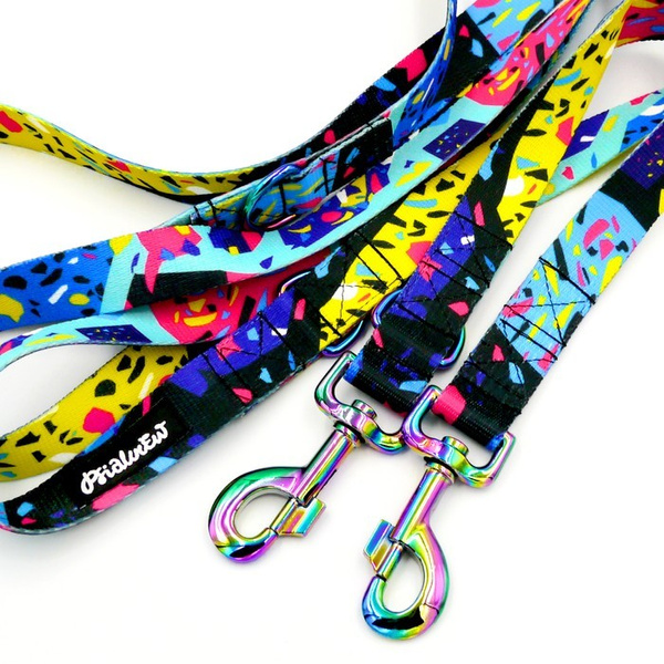 Dog Leash- Terrazzo width 2.5 cm, 1" wide, holo snap hook 8cm, Psiakrew