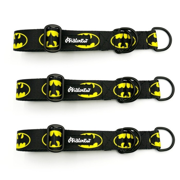 Half-choke collar Batdog, 3 cm wide, medium and big dogs, black extras
