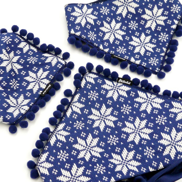 Psiakrew Hundebandana, gebundenes Taschentuch, Weihnachtsmotive Warmer Pullover, Bommeln