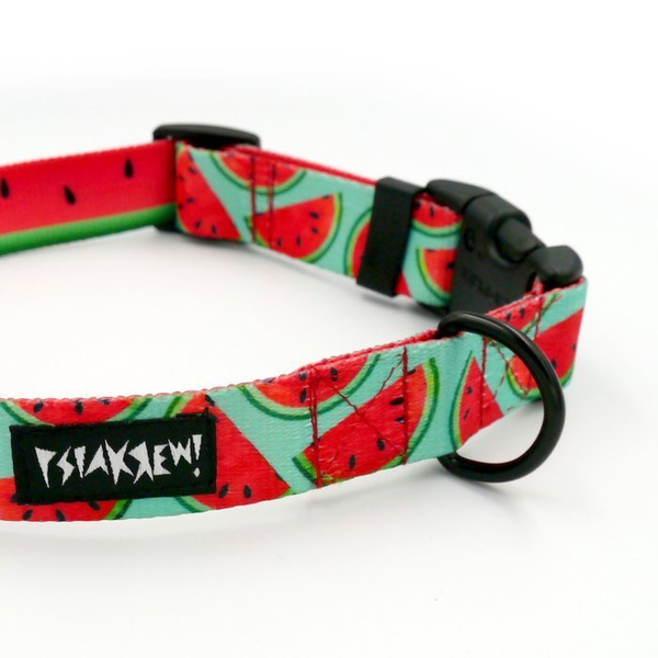 Dog Collar Psiakrew Watermelon 2.5 cm 1" wide, black extras
