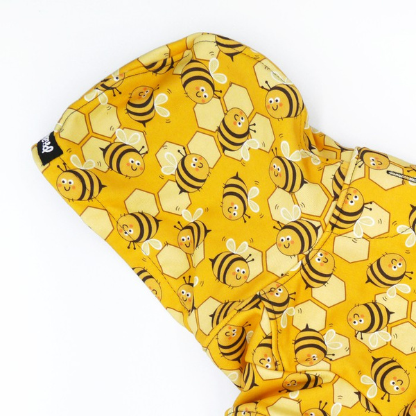 Dog Hoodie Busy Bees Psiakrew, reflective inserts, penguin print