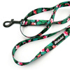 City leash for Dog Tropical Monstera, width 2 cm, black carabiner 7 cm