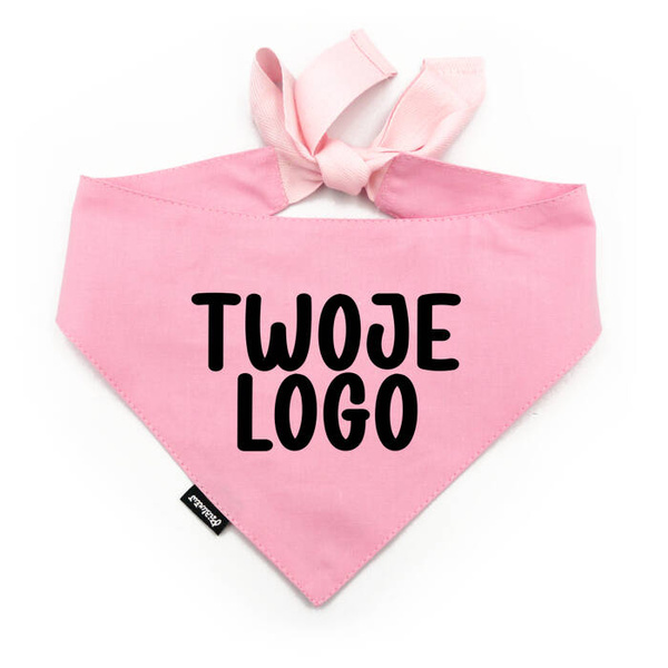 Pink Personalized Dog Bandana, Your Logo Graphic, Tied Handkerchief, Scarf Psiakrew