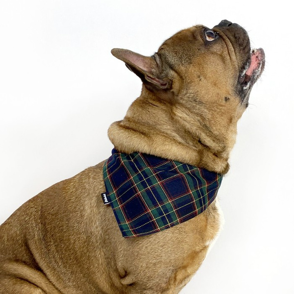 Dog Bandana Tartan Dark Blue handkerchief style to tie around your pet’s neck