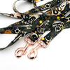 Dog Leash Zodiak width 2.5 cm, 1"  wide. pink gold, big snap hook 8 cm