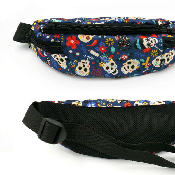 Fanny Pack Hip Bag, Bum Bag Psiakrew Día de los Muertos