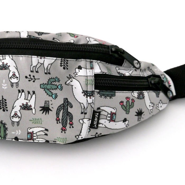 Fanny Pack Hip Bag, Bum Bag Psiakrew, Gray Llama Alpaca