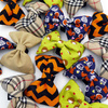 Halloween Dog Bow Tie, gift for dog, Autumn Pet Bow Tie, Bowtie, Collar Attachment, Orange ZigZag