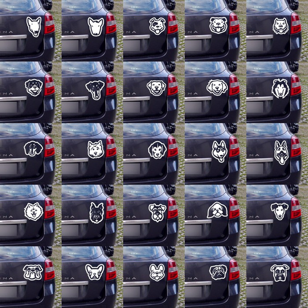 German Shepherd Psiakrew dog car sticker for dark car bodies