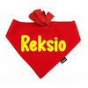 Bandana with the name of the Dog Psiakrew, personalized tied handkerchief, red bandana scarf