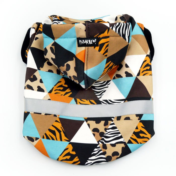Dog Hoodie Wild Animals Psiakrew, reflective inserts, animal print