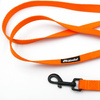 Long Orange Dog Leash width 2 cm (0.78") wide; black snap hook 7 cm