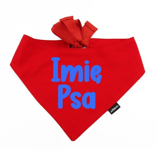 Bandana with the name of the Dog Psiakrew, personalized tied handkerchief, red bandana scarf