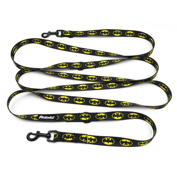 Long Dog Leash Bat Dog width 2 cm (0.78") wide, black snap hook 6 cm