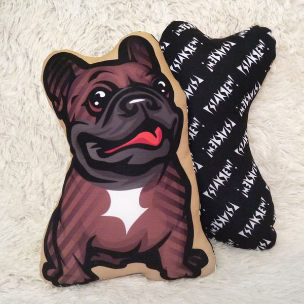 Decorative Dog Pillow Cushion French Bulldog Brindle cuddly mascot