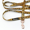 Long Dog Leash Tarzan panthera pattern, width 2 cm (0.78") wide. rose gold snap hook 6 cm
