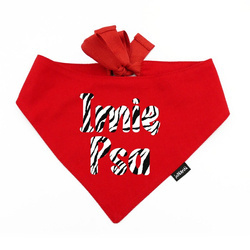 Bandana with the name of the Dog Psiakrew, personalized tied handkerchief, red bandana scarf Zebra