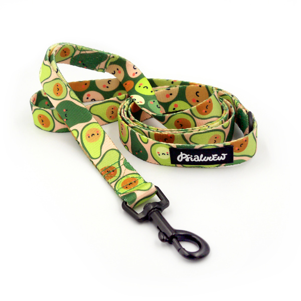 Walking leash for Dog Guacamole Time Psiakrew, width 2 cm, black snap hook 6 cm