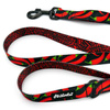 Dog Leash Red Hot Chili width 2.5 cm, 1"  wide, big black snap hook 8 cm