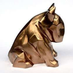 Sculpture Bull Terrier Golden Bling Bling!