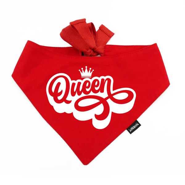 Personalisiertes rotes Bandana für Hunde Queen Psiakrew