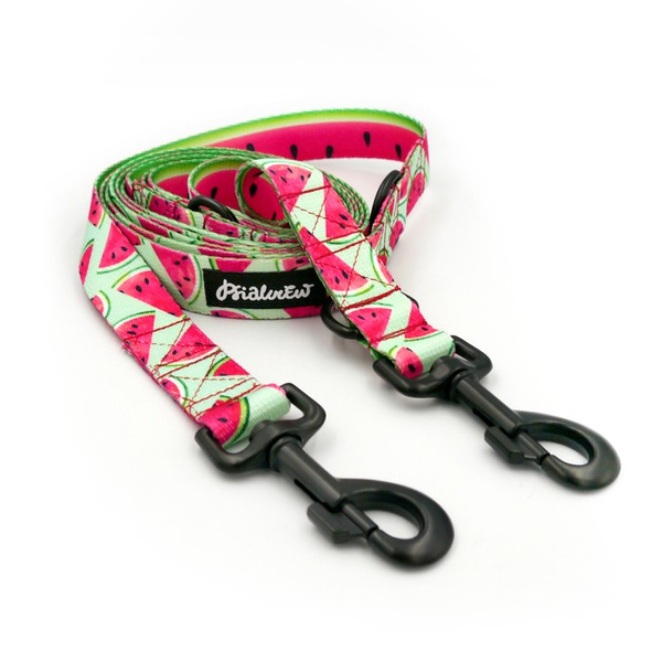 Dog Leash Watermelon width 2.5 cm, 1"  wide, big black snap hook