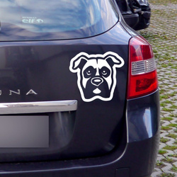 Boxer Psiakrew dog car sticker for dark car bodies