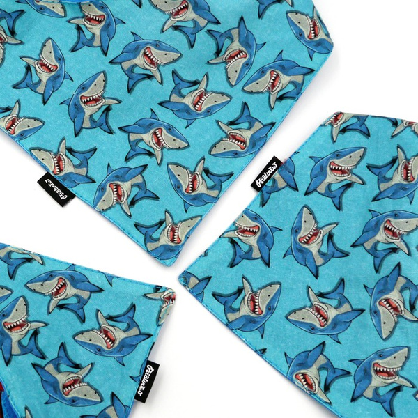 Premium Dog Bandana Sharks handkerchief style to tie around your pet’s neck