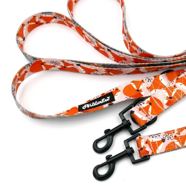 Smycz Dla Psa Przepinana Regulowana Foxy Lady Psiakrew, szerokość 2,5 cm, karabińczyk 6cm czarny