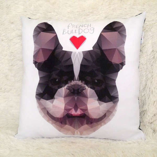Poduszka z buldogiem francuskim, Geometric French Bulldog, Psakrew Grubcio