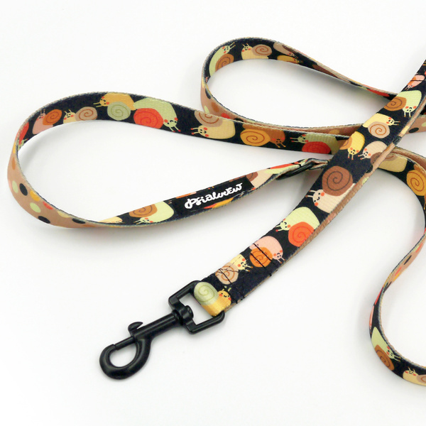 Walking leash for Dog Snail Family Psiakrew, width 2 cm, black snap hook 6 cm