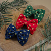 Green Dog Bow Tie, gift for dog, Gold Stars Pet Bow Tie, Bowtie, Collar Attachment