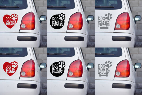 Dog Dad Psiakrew Autoaufkleber Schwarz