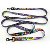 Hundeleine Crazy Leopard Psiakrew, Breite 2,5 cm, Karabiner 6 cm schwarz