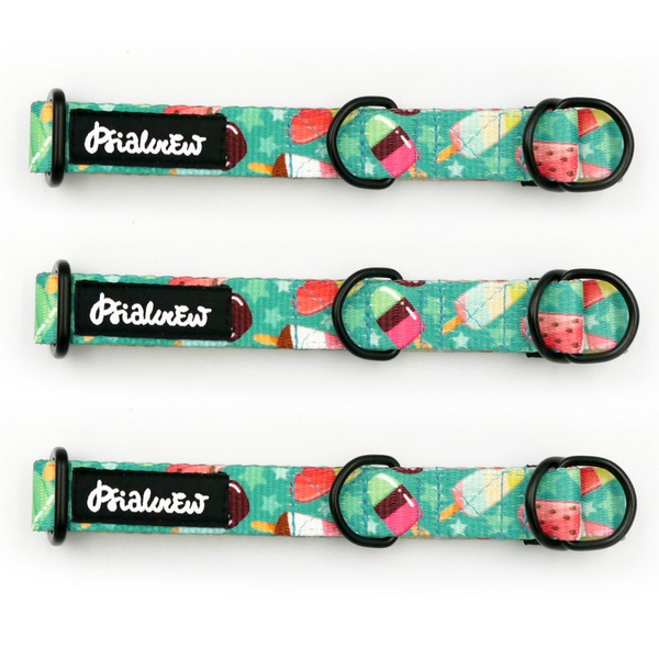 Obroża półzaciskowa Ice Ice Baby szeroka na 2 cm, dla małych psów, czarne dodatki