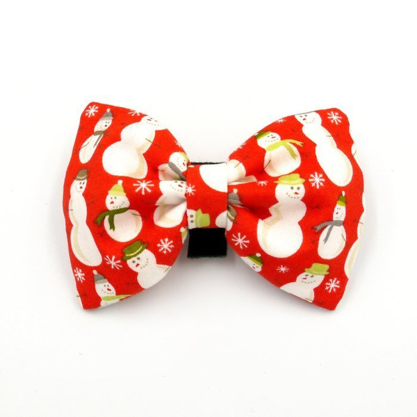 Dog Bow Tie, gift for dog, Pet Bow Tie, Bowtie, Collar Attachment, model Snowman